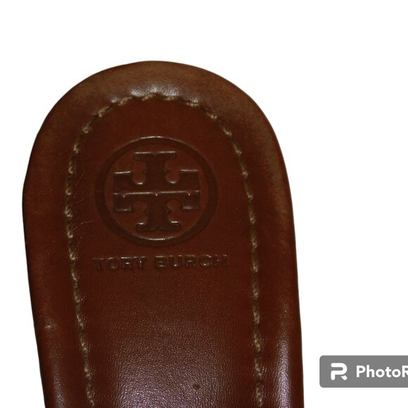 Tory Burch Miller Thong Sandals Brown Leather Size 6 - Picture 8 of 11